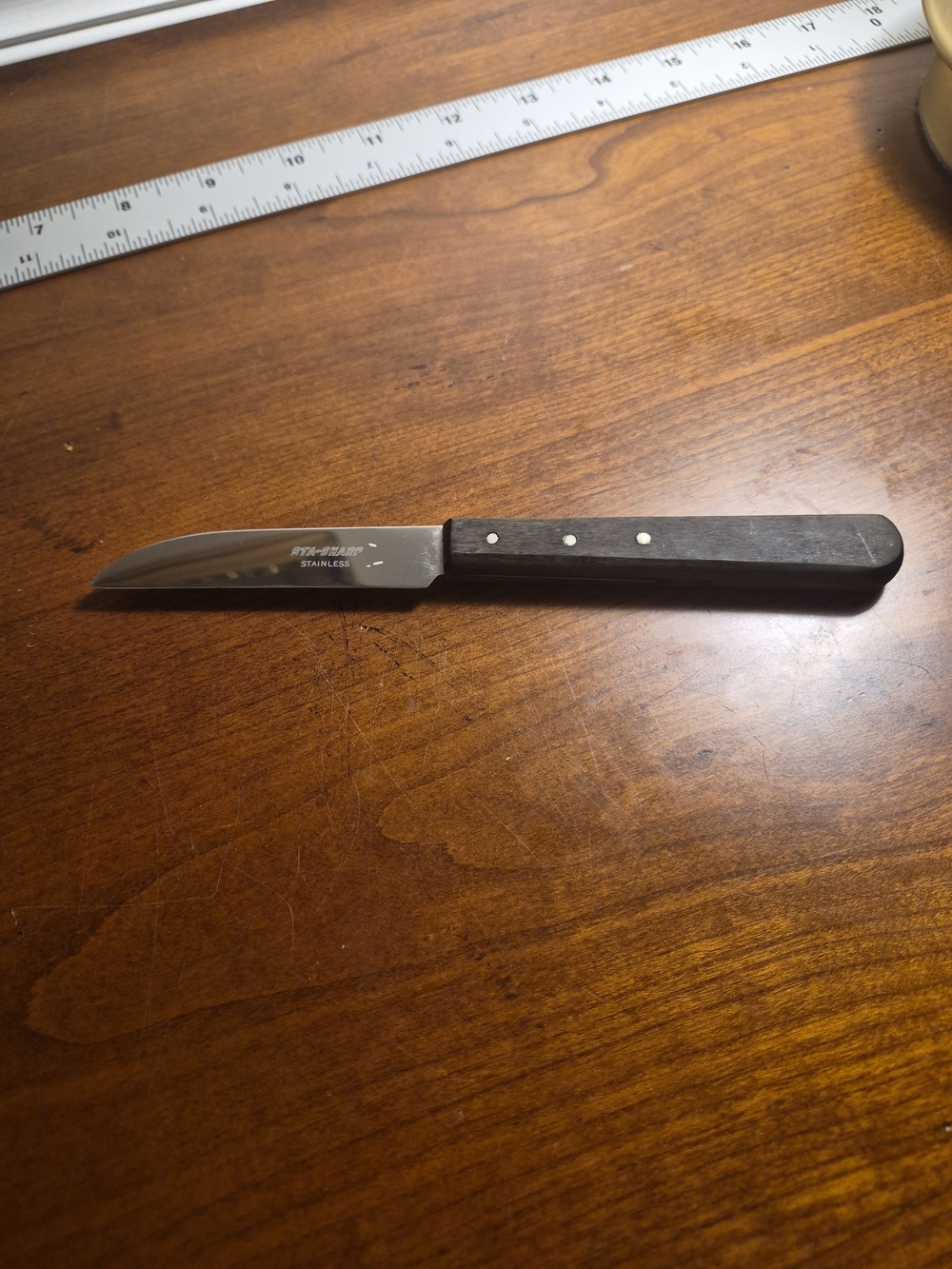 Sears STA-SHARP Stainless Steel Paring Knife with Wooden Handle 20's Thru 40's